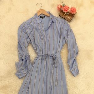 Express - Blue striped silk dress